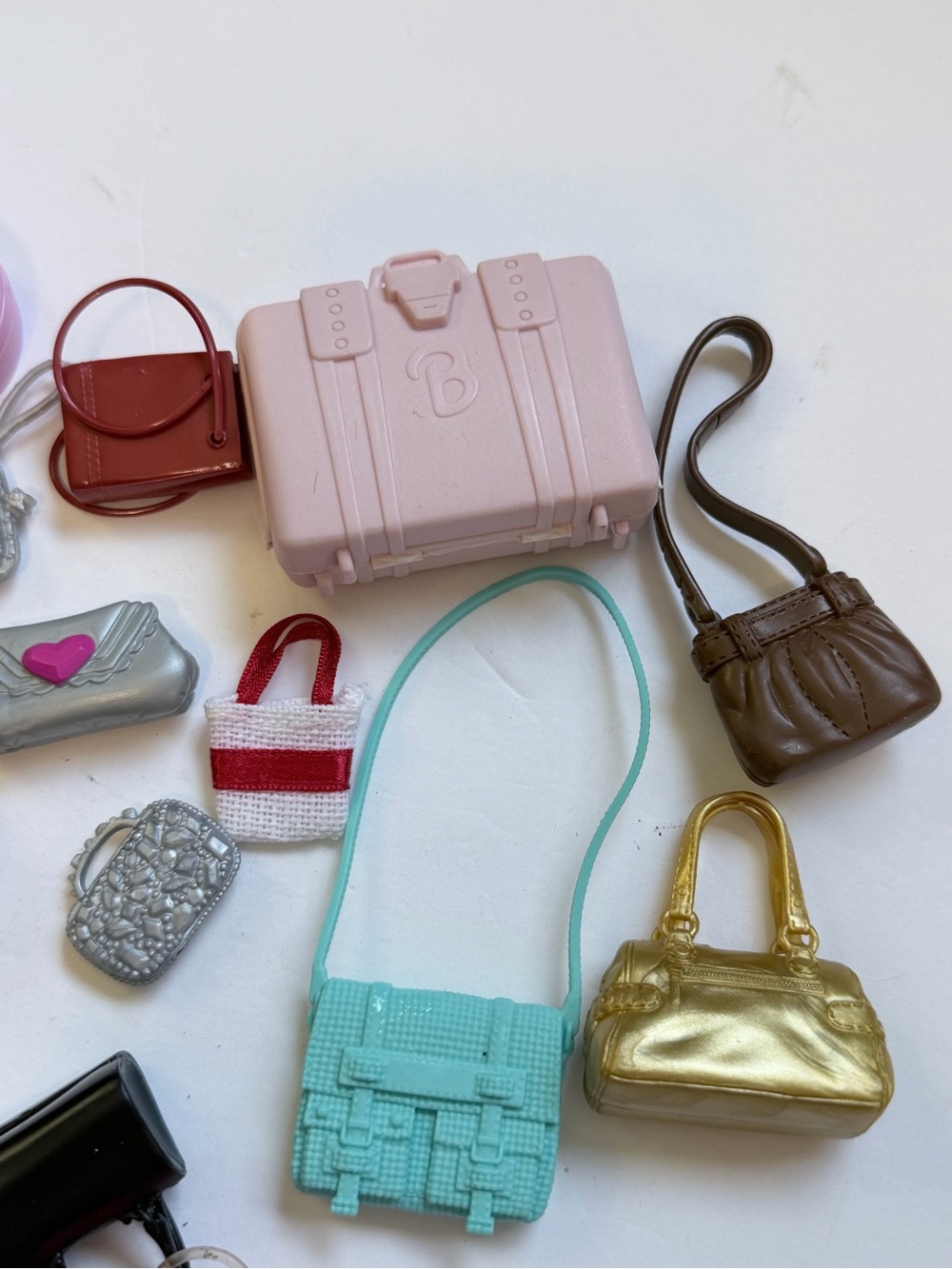 Barbie Doll Handbag Lot - Pastel Pink, Mint, Gold, Brown, Black - Picture 2 of 5
